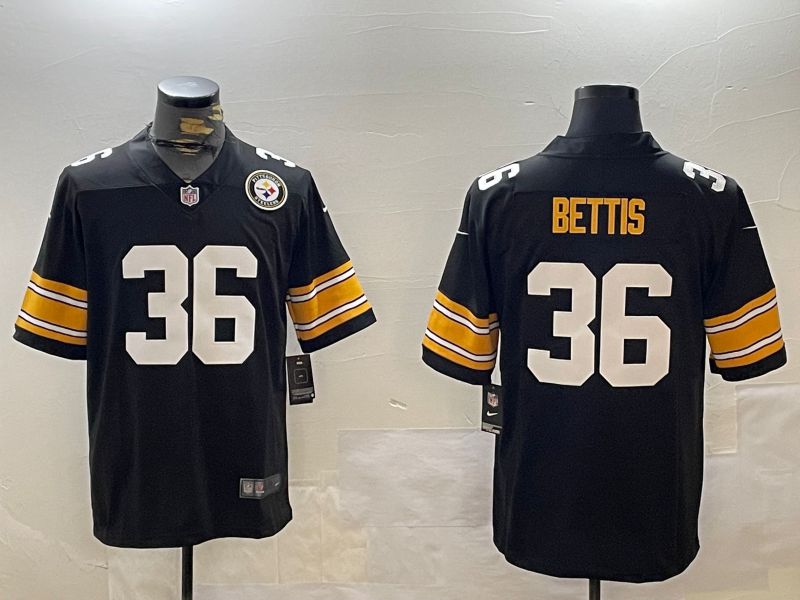Men Pittsburgh Steelers 36 Bettis Black 2024 Nike Limited NFL Jersey style 12161